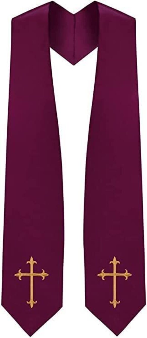 8070 Choir Stole with Crosses Purple